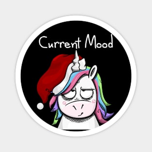 Christmas Unicorn in Quite a Mood - Dark Magnet